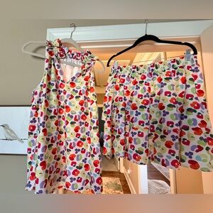 Vibrant Multicolor Women's Floral Skort Set
